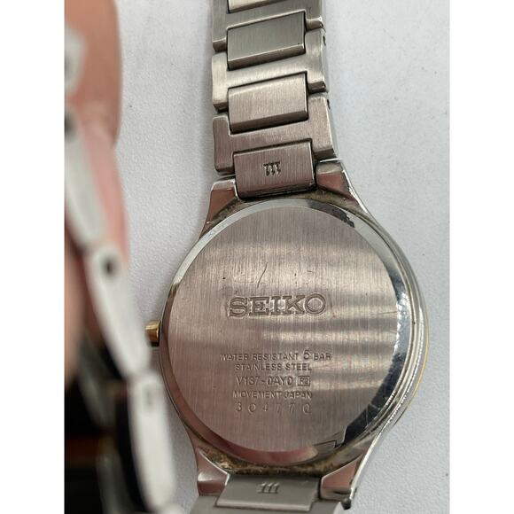 Seiko Solar Women White Mother of Pearl Dial 10ATM, 8mm Watch, Sz 6” - Picture 9 of 9